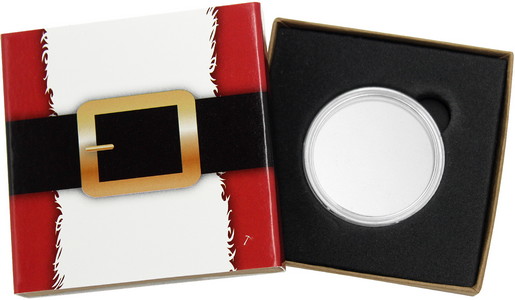 SilverTowne Natural Kraft Paper Gift Box with Santa Belly/Buckle Box Sleeve w/COA